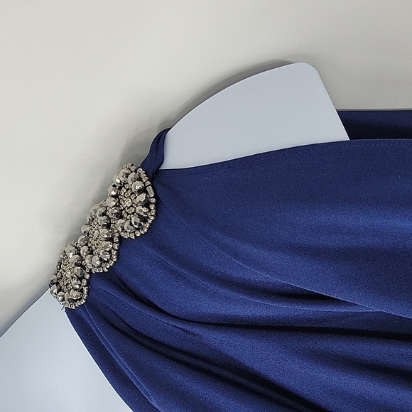 R&M Richards Blue Ruffle Dress with Shoulder Details Size 22W - Picture 9 of 14